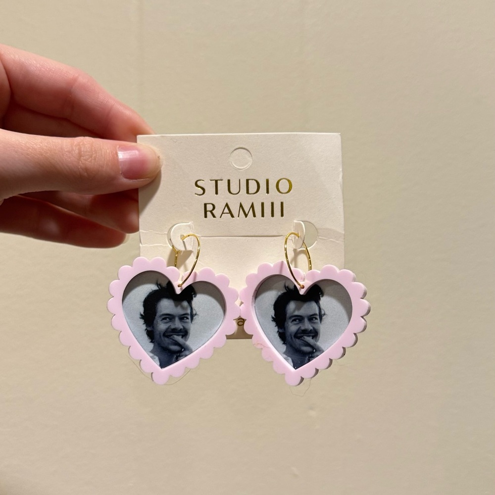 Studio Ramiii Pink Heart Harry Styles Earrings